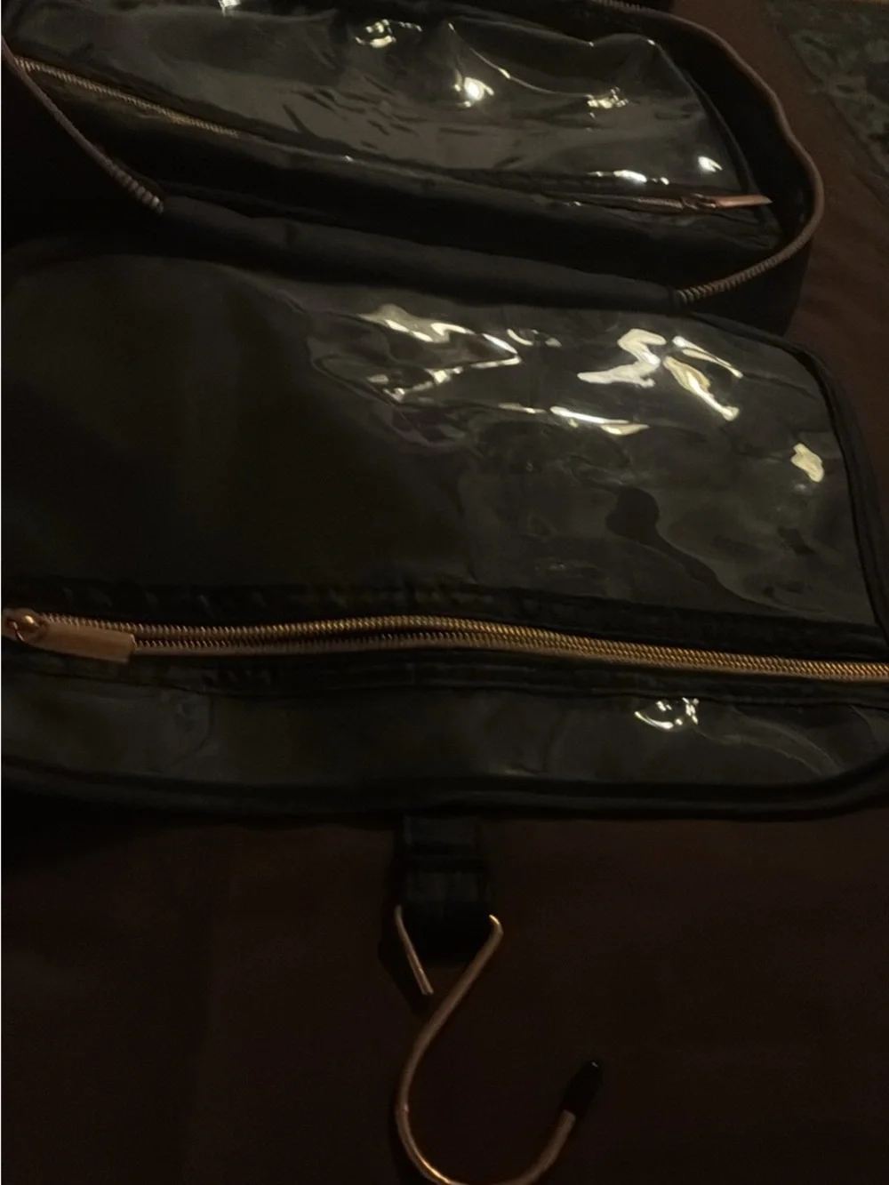 Aimee Kestenberg Black Quilted Cosmetic Case with Gold Plate